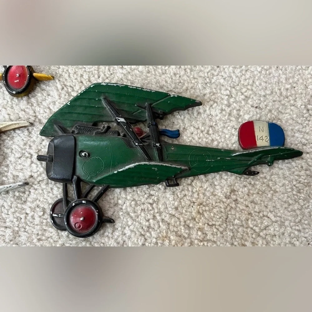 Vintage Sexton Homco 1975 Set Of 3 Airplanes Bi-Planes Cast Metal Wall Art